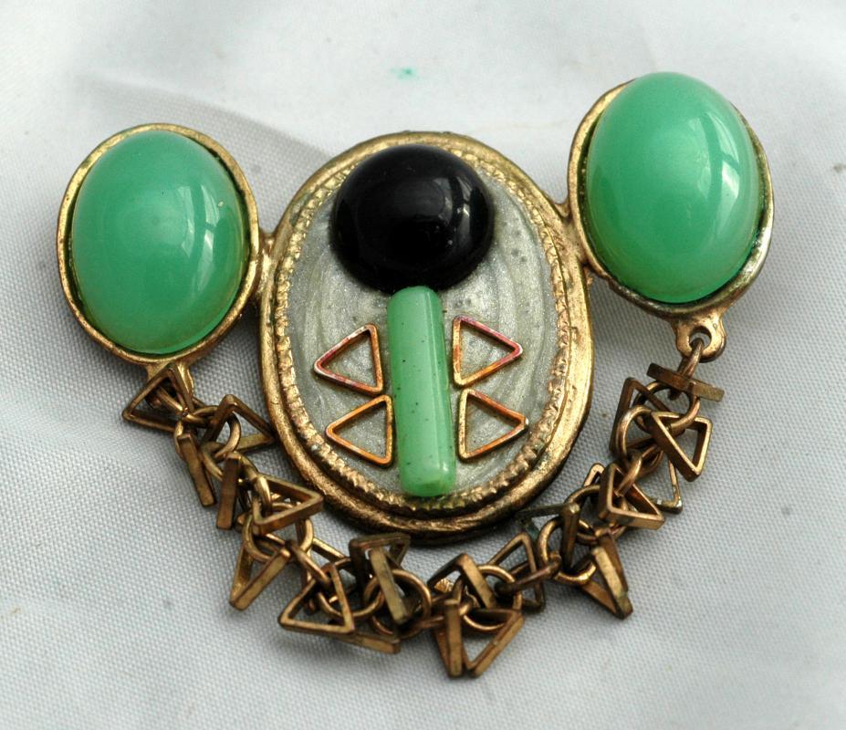 Atomic Lucite Enamel Pin Brooch High Voltage Appearance - Unusual
