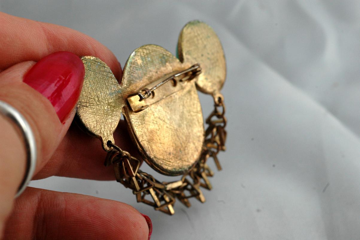 Atomic Lucite Enamel Pin Brooch High Voltage Appearance - Unusual