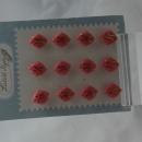 Antique Czech Glass Buttons on Card Art Deco Fancy Pink with swirls and gold Latest Style Brand