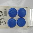 4 Suvesco RECD Fashionwide Large Carved Blue Glass Buttons Art Deco French