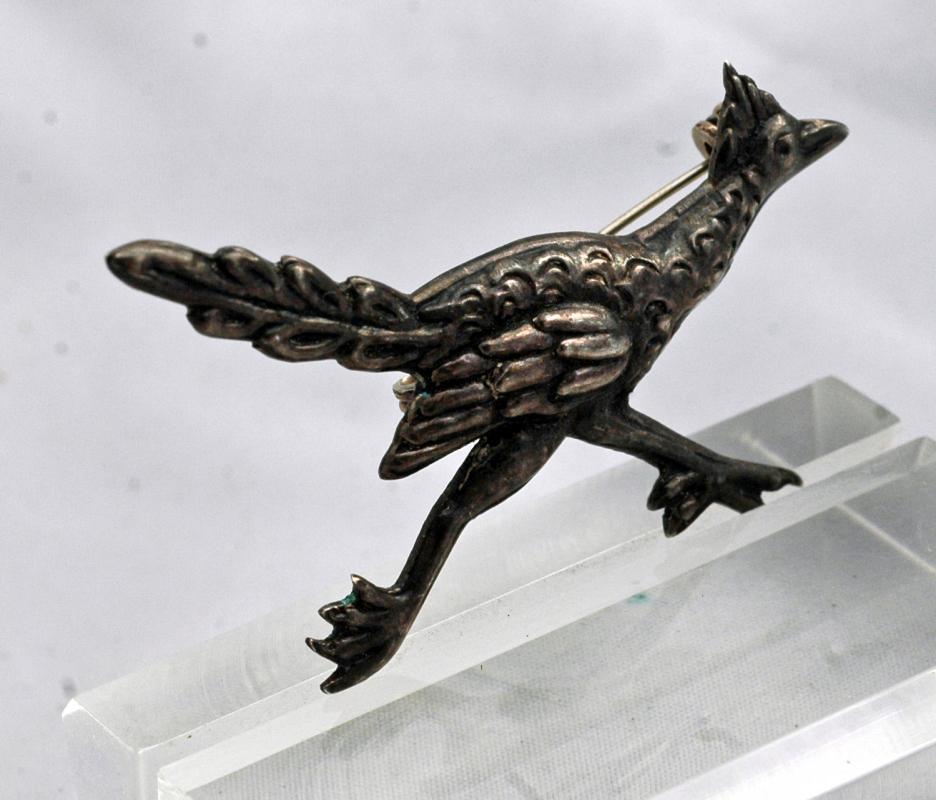 Vintage Taxco Sterling Roadrunner Pin Signed EDR / 925 with Eagle Mark