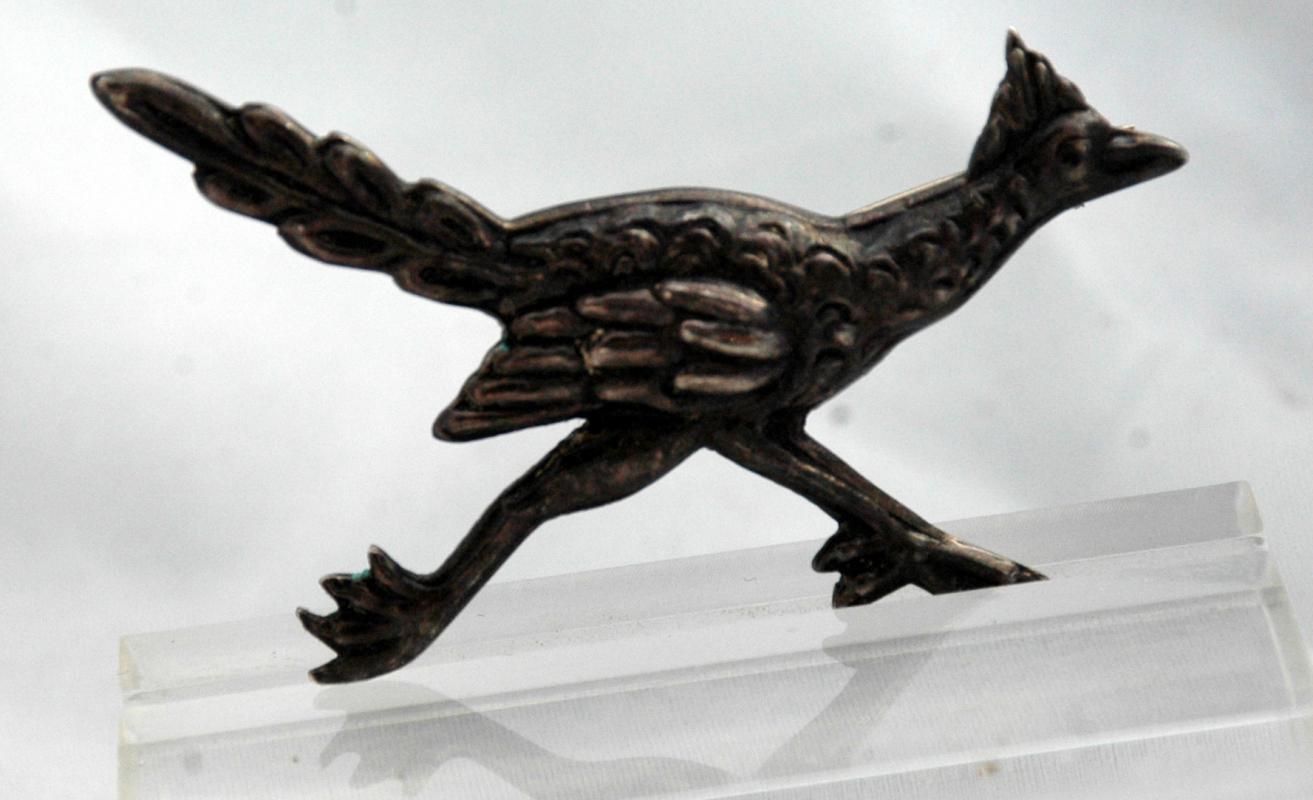 Vintage Taxco Sterling Roadrunner Pin Signed EDR / 925 with Eagle Mark