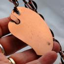 Mid-Century Modernist Solid Copper Pendant Necklace & Chain