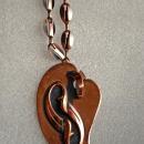 Mid-Century Modernist Solid Copper Pendant Necklace & Chain