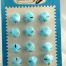 Antique Czech Glass Buttons on Card Art Deco Fancy Baby Blue with swirls and gold Latest Style Brand