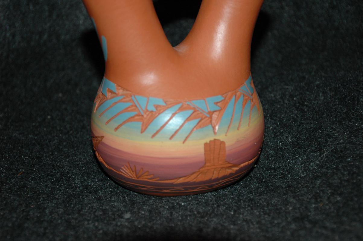 Signed Navajo Wedding Vase Etched Pottery