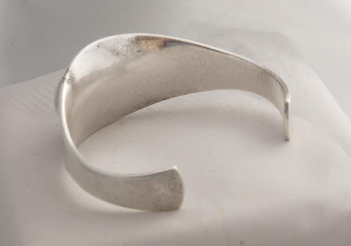 Bent Knudsen Modernist Denmark Sterling Silver Bracelet #19 with stone