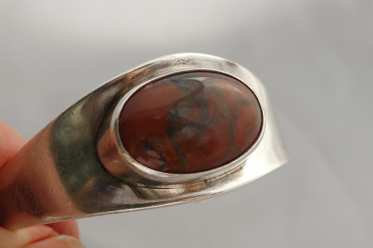 Bent Knudsen Modernist Denmark Sterling Silver Bracelet #19 with stone