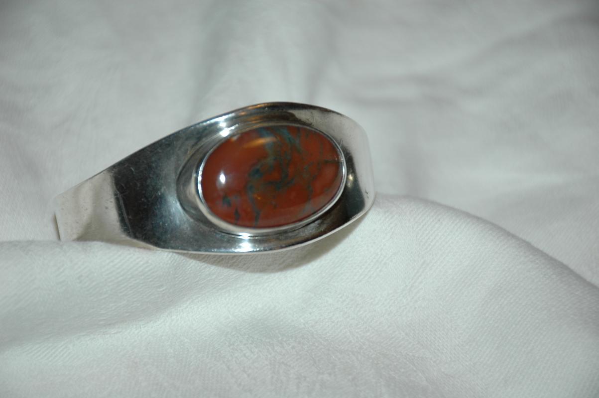 Bent Knudsen Modernist Denmark Sterling Silver Bracelet #19 with stone