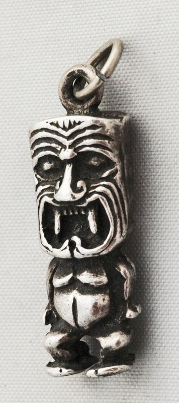Sterling Silver Tiki God 3-D Pendant Charm 8.1 grams/ exquisite details