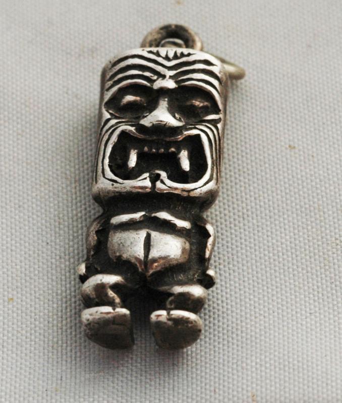Sterling Silver Tiki God 3-D Pendant Charm 8.1 grams/ exquisite details