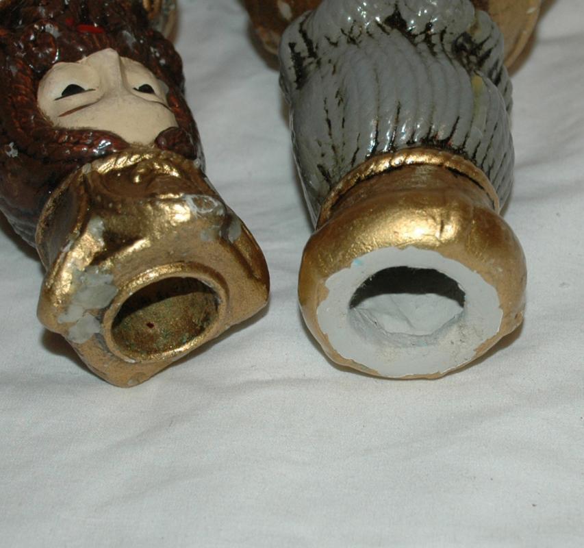 2 of 3 Wise Men Kings Papier , Paper Mache Candle Holders,Hand Crafted , Japan , Christmas Decor, Nativity