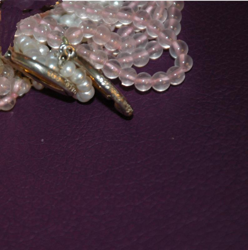 PALOMA PICASSO TIFFANY BRACELET Sterling Rose Quartz and White Pearls Multiple Strand