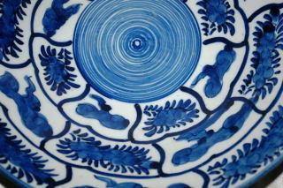 Japanese Kraak Style Large Porcelain Bowl with double foot ring
