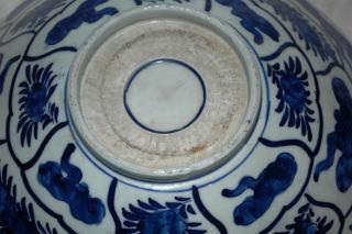 Japanese Kraak Style Large Porcelain Bowl with double foot ring