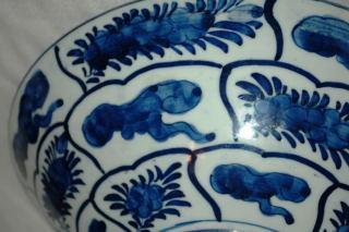 Japanese Kraak Style Large Porcelain Bowl with double foot ring
