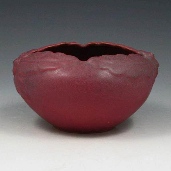 VAN BRIGGLE POTTERY BOWL - ACORN & OAK LEAVES