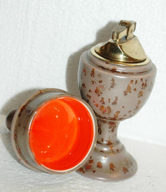 Fat Lava Footed & Lidded Apothecary or Urn Style Pottery Table Lighter Mid-Century Moderist