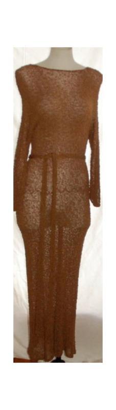 1940's Rayon Boucle Hand Knit Dress Gown * PRICED REDUCED! **