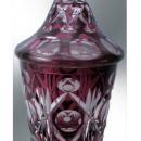 Bohemian Amethyst Cut to Clear Glass Apothecary Jar with Lid