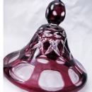 Bohemian Amethyst Cut to Clear Glass Apothecary Jar with Lid