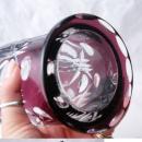 Bohemian Amethyst Cut to Clear Glass Apothecary Jar with Lid