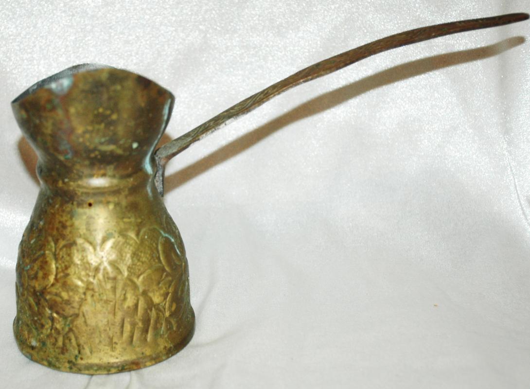 TURKISH OTTOMAN CEZVE BRASS COFFEE POT ANTIQUE