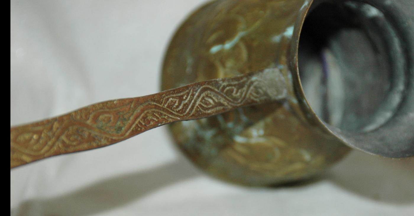 TURKISH OTTOMAN CEZVE BRASS COFFEE POT ANTIQUE