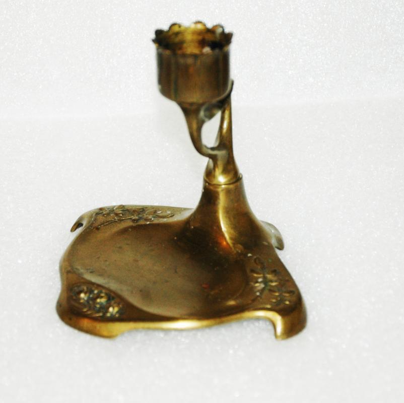GESCHUTZT ART NOUVEAU BRONZE CANDLESTICK CANDLE HOLDER