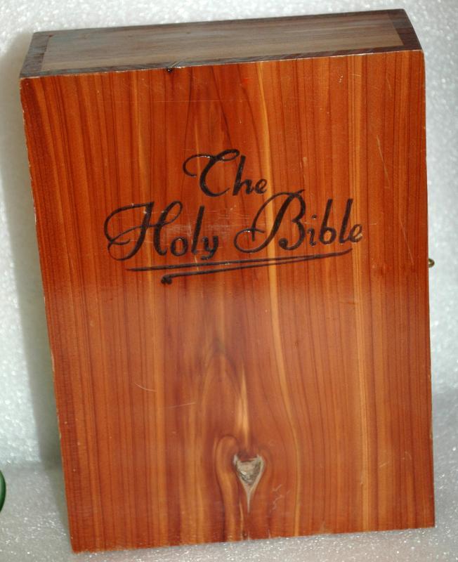 Cedar Wood Bible Box , lovely wood grain figure with knots