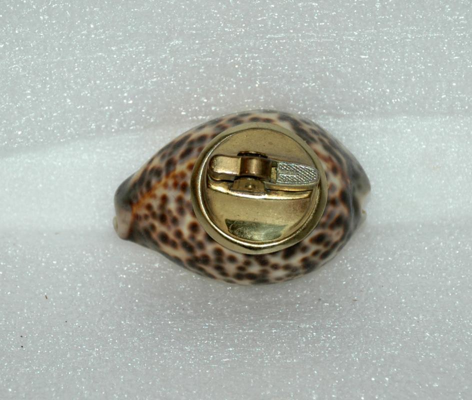 Spotted Cowrie Shell Table Lighter Vintage