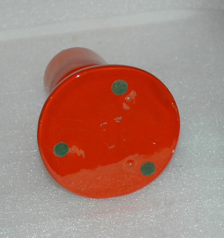 Mid-Century Eames Era Orange Drip Glaze Pottery Table Lighter