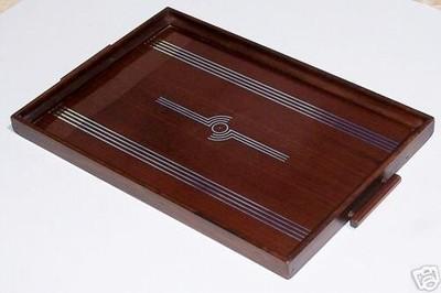 ART DECO MIRRORED PATTERN SERVING TRAY/'30'S