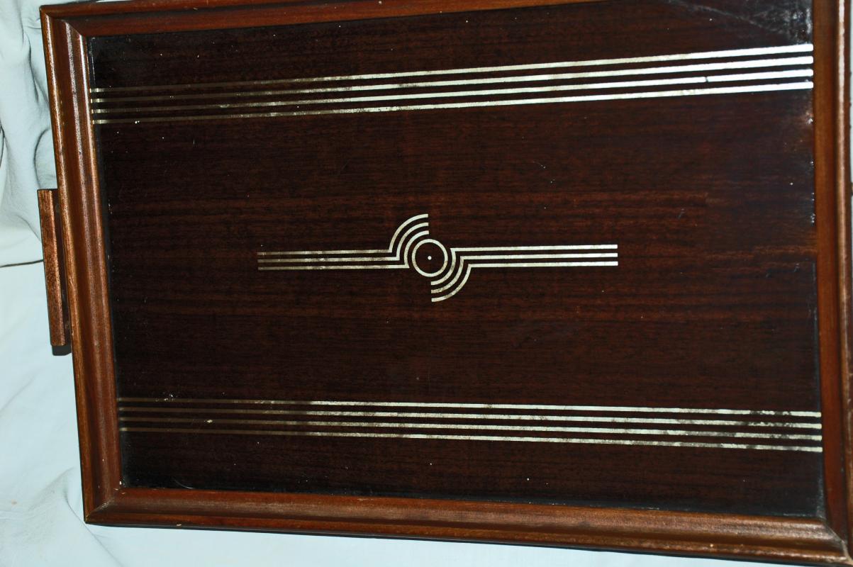 ART DECO MIRRORED PATTERN SERVING TRAY/'30'S