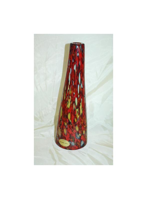 END OF DAY SPATTER VASE OR DECANTER , GANGLITZ GLASS OF SNOHOMISH WASHINGTON ART GLASS STUDIO