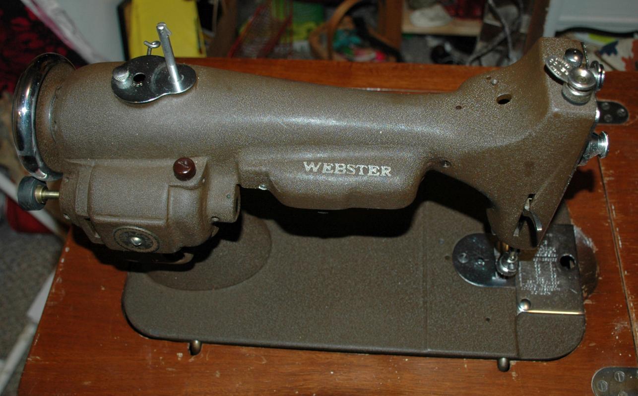Rare Webster Sewing Machine Compact Size in Cabinet with Knee Control