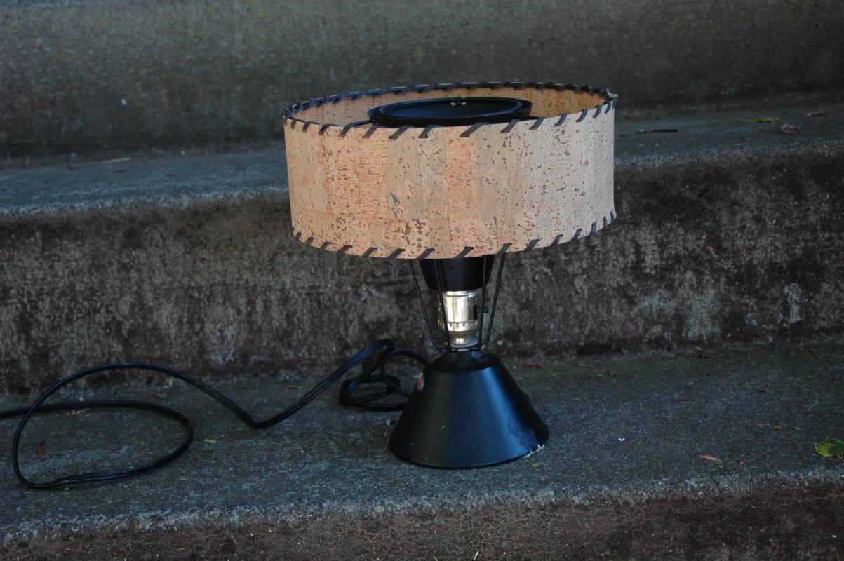 Atomic Era Cone Table Lamp with Shade