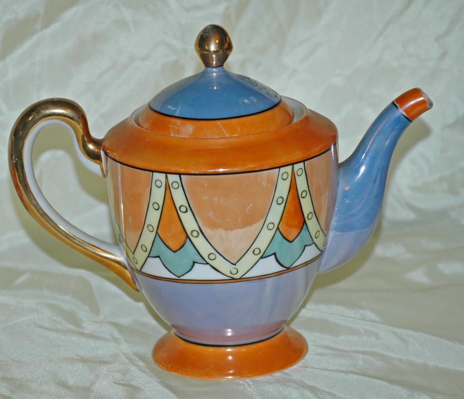 MEITO Teapot JAPANESE LUSTERWARE TEAPOT ART DECO