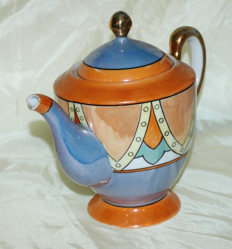 MEITO Teapot JAPANESE LUSTERWARE TEAPOT ART DECO