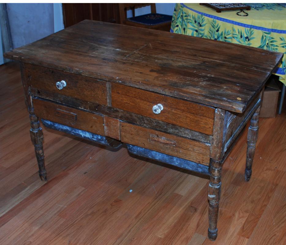 Possum Belly Bakers Table Doughboy Maple Top Quarter Sawn Oak Base
