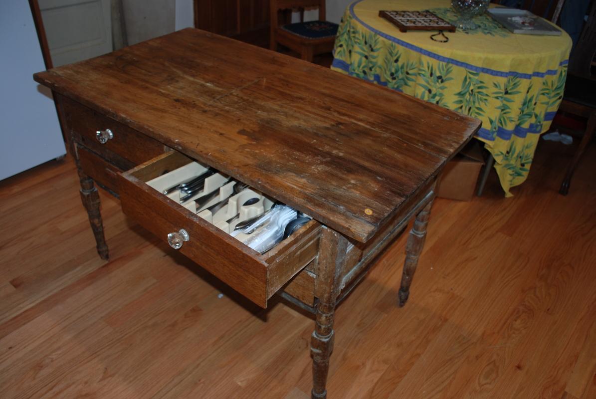 Possum Belly Bakers Table Doughboy Maple Top Quarter Sawn Oak Base