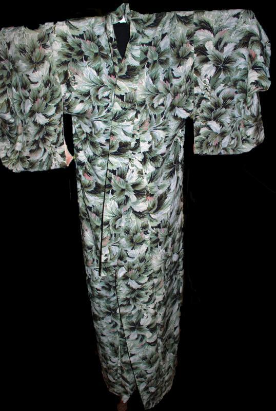 Vintage Japanese Hand Painted Silk Kimono full length