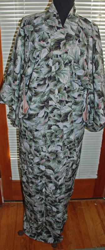 Vintage Japanese Hand Painted Silk Kimono full length