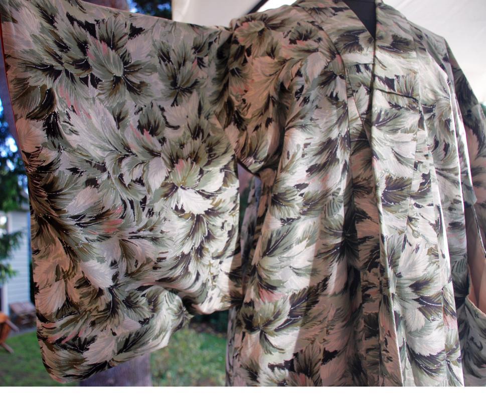 Vintage Japanese Hand Painted Silk Kimono full length