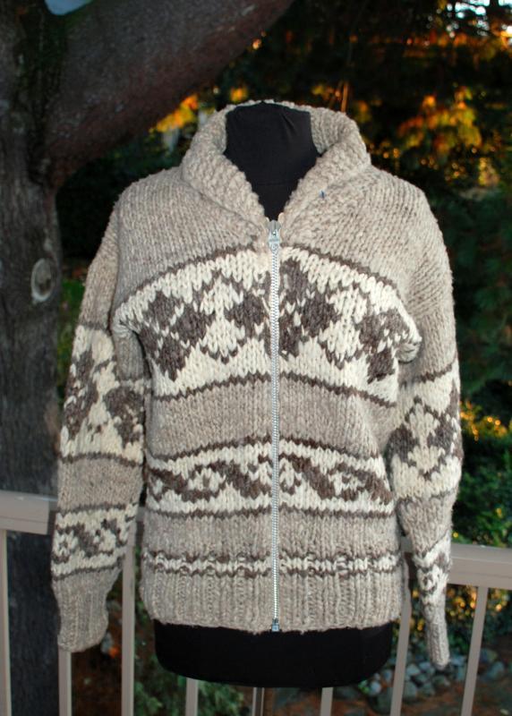 Genuine Canadian Cowichan Sweater 100% Hand Spun Wool