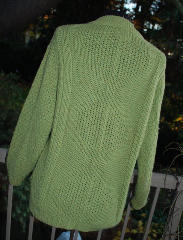 Vintage Millwaukee Knits Chartreuse Cable Knit Sweater, Ski Sweater , Pull over Size m