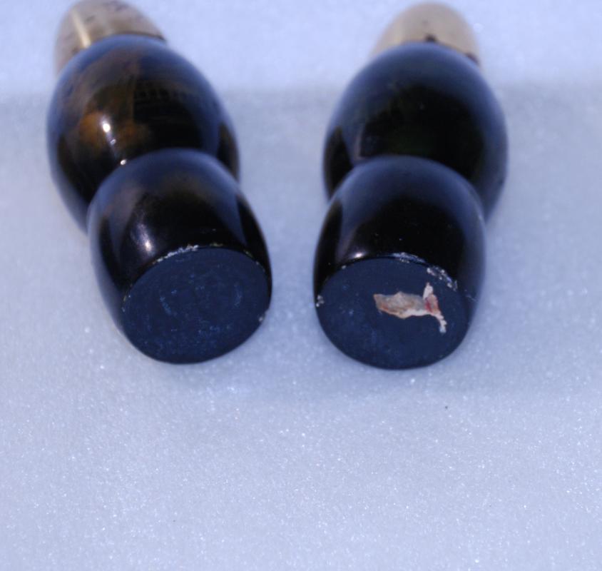 Vintage Chinese Black with gold / Green Shimmering paint lacqure salt pepper shakers