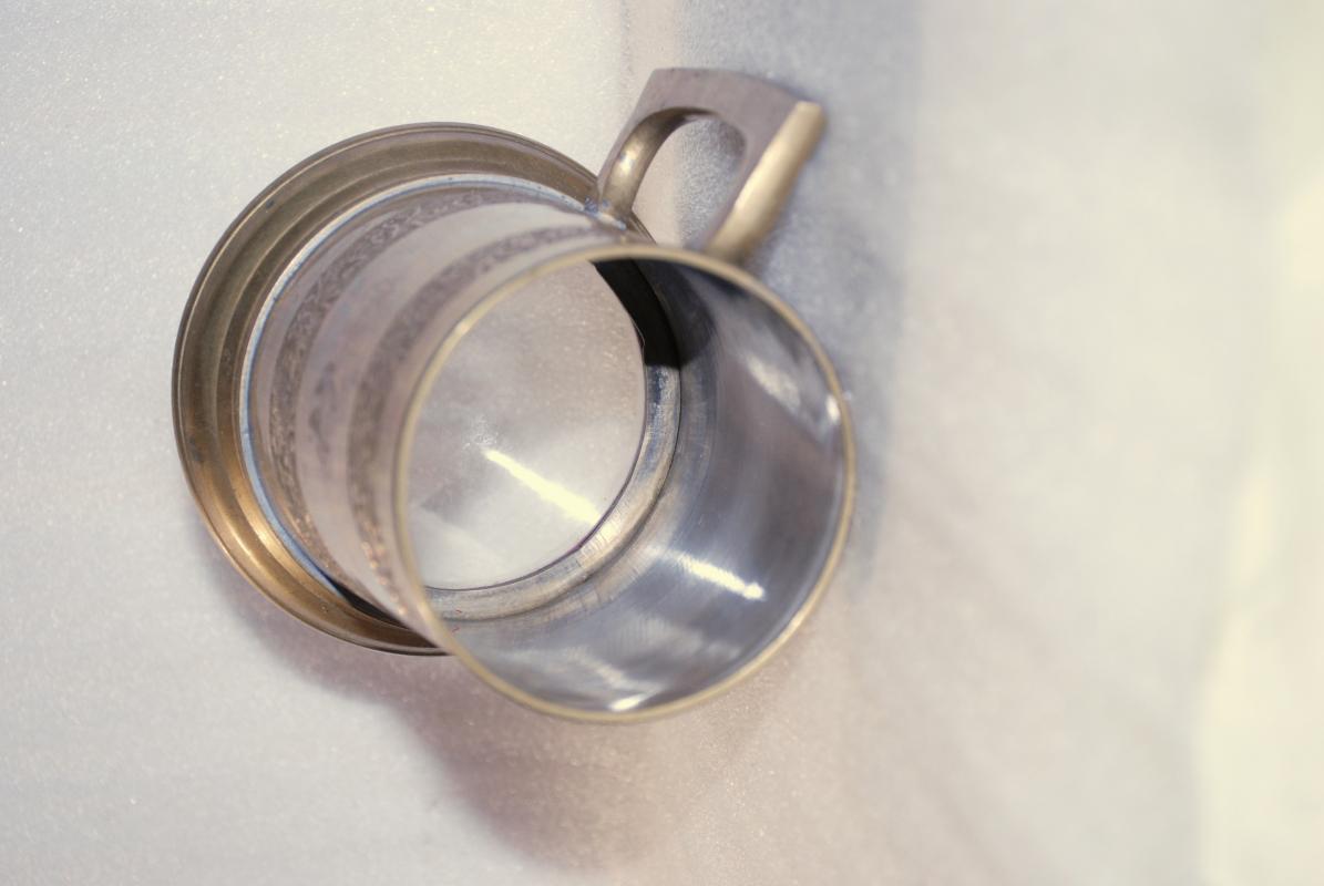 Solid Brass Beer Stein with Glass Bottom