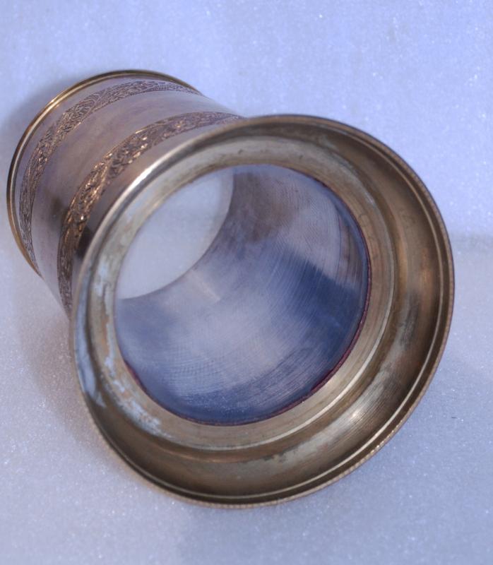Solid Brass Beer Stein with Glass Bottom