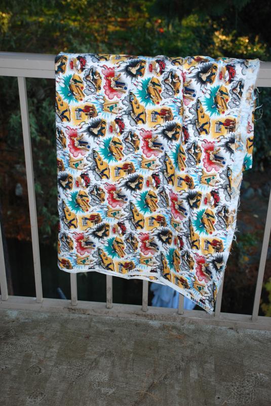 Bowling Theme Cotton Fabric Remnant 80